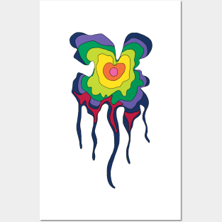 Trippy Drippy Tree Ring Shape Posters and Art